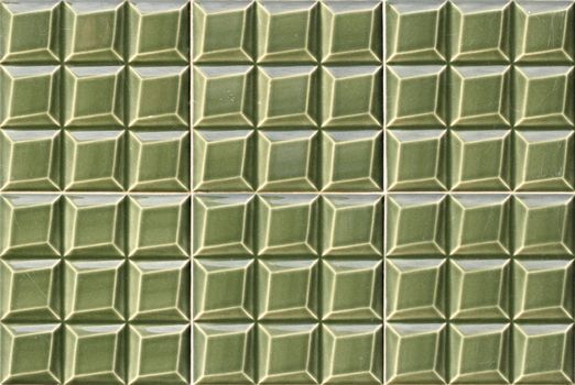 handmade Portuguese green glazed tiles