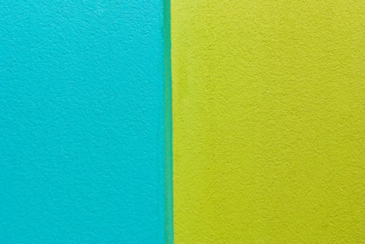 Lime and aqua painted wall