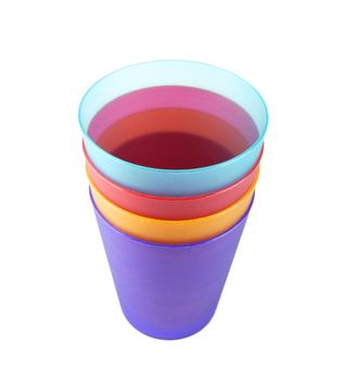 different colors of plastic cups