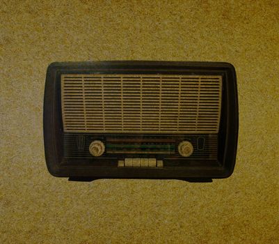 Radio retro on grunge paper background