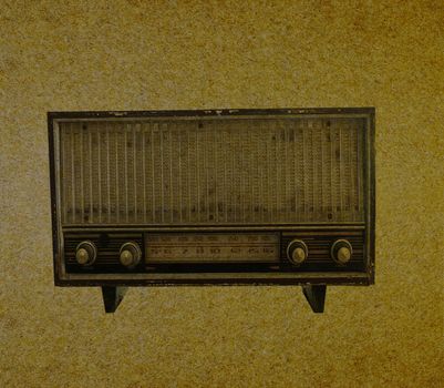 Radio retro on grunge paper background