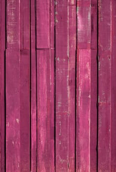 Texture of Pink color paint plank vertical wall for background