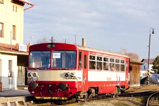 engine carriage at railway station of Dobruska, Czech Republic