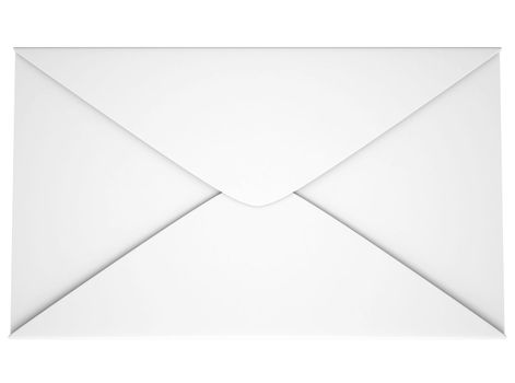 White envelope. Isolated render on a white background