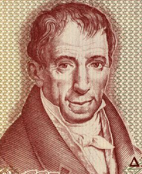 Adamantios Korais (1748-1833) on 100 Drachmai 1978 Banknote from Greece. Humanist scholar credited with laying the foundations of Modern Greek literature and a major figure in the Greek Enlightenment. His activities paved the way for the Greek War of Independence and emergence of a purified form of the Greek language, known as Katharevousa.
