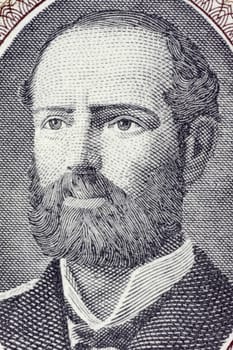 Arturo Prat (1848-1879) on 1 Escudo 1962 Banknote from Chile. Chilean navy officer.