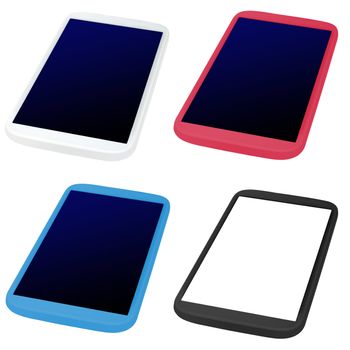 Collection of Mobile Phones - Tablets Isolated on White