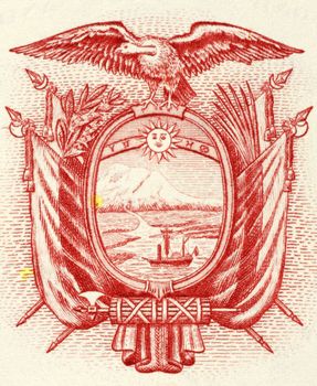 Ecuadorian Arms on 5 Sucres 1988 Banknote from Ecuador.