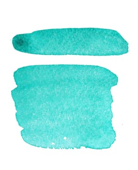 An image of bright turquoise trace on white paper
