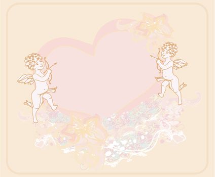 happy valentine's day card with cupid