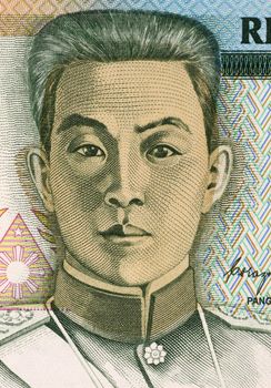 Emilio Aguinaldo (1869-1964) on 5 Piso 1990 Banknote from Philippines. Filipino general, politician and independence leader.