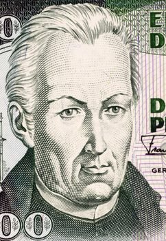 Jose Celestino Mutis (1732-1808) on 200 Pesos Oro 1992 Banknote from Colombia. Spanish botanist and mathematician.