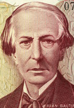 Juan Bautista Alberdi (1810-1884) on 5000 Pesos 1984 Banknote from Argentina. Argentine political theorist and diplomat.
