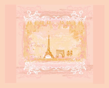 vintage retro Eiffel card