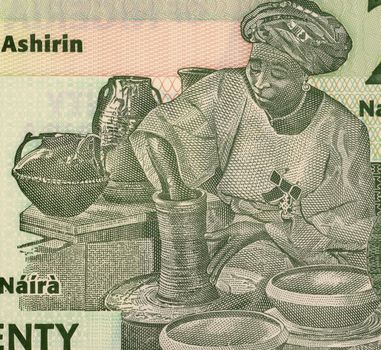 Potter on 20 Naira 2009 Banknote from Nigeria.