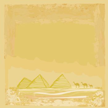 old paper with pyramids giza