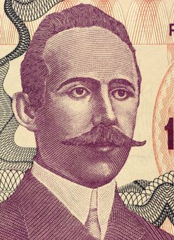 Petar Kocic (1877-1916) on 100000 Dinara 1993 Banknote from Bosnia Herzegovina. Serb prose writer and politician from Bosnia and Herzegovina.