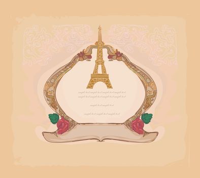 vintage retro Eiffel card