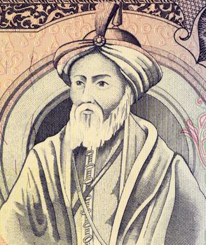 Saladin (1138-1193) on 25 Pound 1991 Banknote from Syria. First Sultan of Egypt and Syria. He led Muslim  opposition against Crusaders.