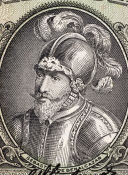 Sebastian de Belalcazar (1479 or 1480-1551)  on 10 Sucres 1988 Banknote from Ecuador. Spanish conquistador.
