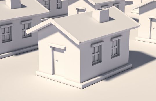 The simple house on a light background