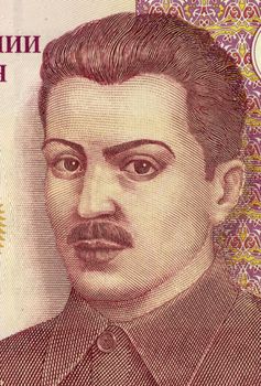 Shirinsho Shotemur (1899-1937) on 3 Somoni 2010 Banknote from Tajikistan. Prominent Tajik politician.