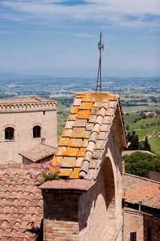 A small roof in an italian town in a sunny morning
