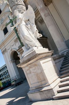 Angel statue near the Karlskirche (St. Charles's Church), Vienna (Wein)