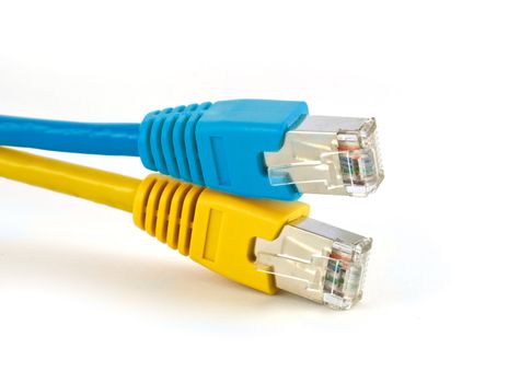 Ethernet cable on white background
