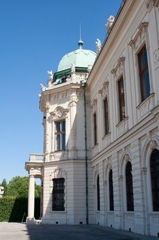 Summer shot of Belvedere Castle in Vienna, Austria