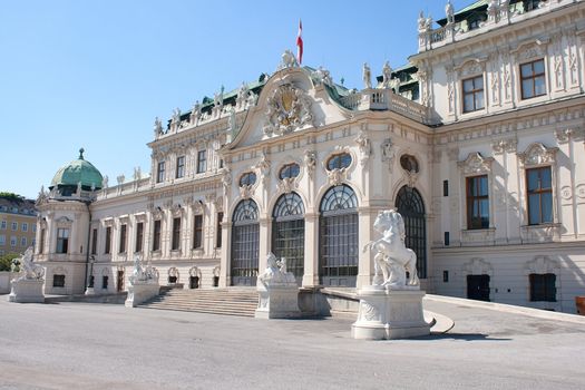 Summer shot of Belvedere Castle in Vienna, Austria