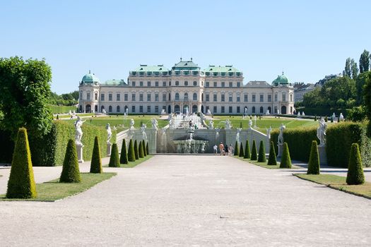 Summer shot of Belvedere Castle in Vienna, Austria
