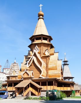 Wooden chapel in the Izmailovsky Kremlin, Moscow, Russia