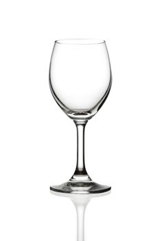 empty wine glass isolated