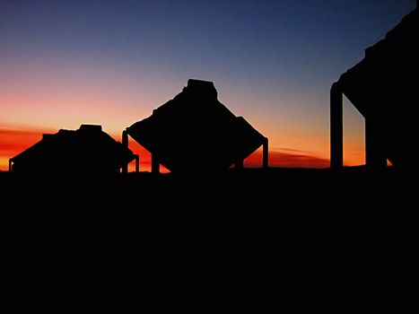 A photograph of old industrial ruins.