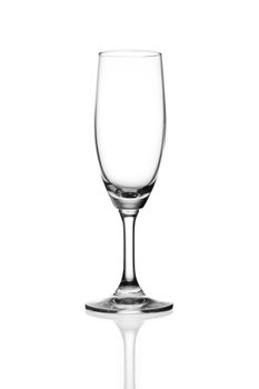 empty wine glass isolated