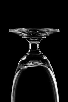 wine glass isolated on black background