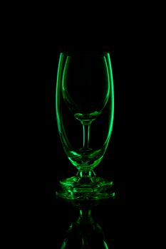 wine glass isolated on black background