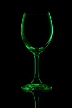 wine glass on black background