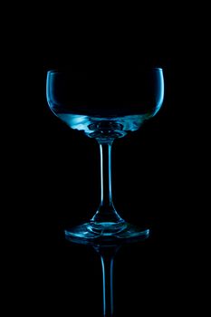 wine glass on black background