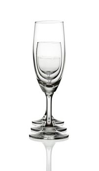 empty wine glass isolated