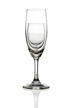 empty wine glass isolated