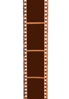 Closeup view of film isolated over white