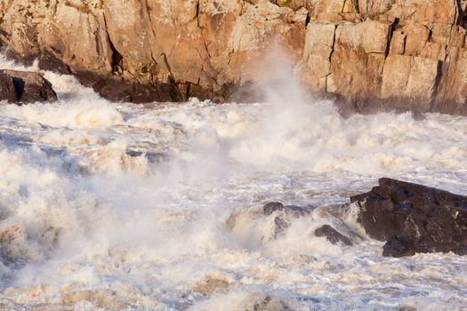 Great Falls on Potomac river outside Washington DC in flood after heavy rain