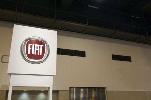 HOUSTON - JANUARY 2012: A Fiat sign at the Houston International Auto Show on January 28, 2012 in Houston, Texas.