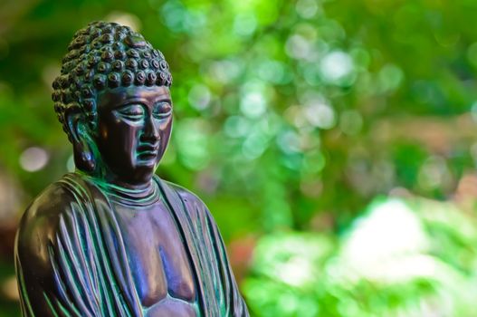 Budha Statue with Green Background