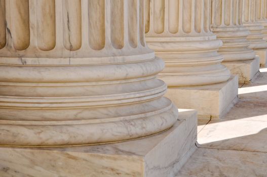 Pillars of Law and Information at the United States Supreme Court in Washington DC