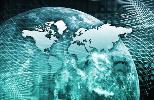 Security Network Data of the World Background