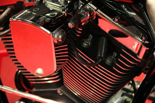 Shiny Motorcycle engine macro close up