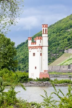 Binger Maeuseturm, Mouse Tower on Mouse Island, Rhineland-Palatinate, Germany